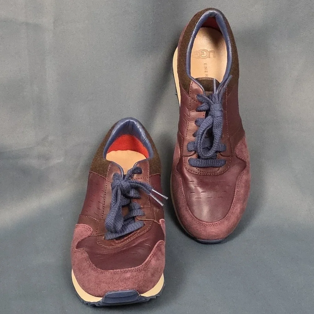 Ugg‎ Australia Trigo Trainer Energ Comfort Burgundy Leather Men's Size US 10
